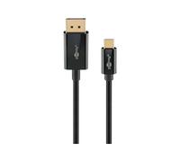 goobay Câble USB C vers DisplayPort - Connecteurs plaqués or - Résolutions Ultra HD jusqu'à 4 K @ 60 Hz de type C Thunderbolt 3/4 vers DP - Compatible avec Mac Book, iPhone, Surface / 1 m / 75704