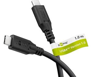 goobay Câble USB C vers USB C avec Thunderbolt 4, USB 4.0, 20 Gbit/s/100 W, câble de données USB type C avec Power Delivery PD, charge rapide pour hub, mobile, station d'accueil, 1 m / 74195