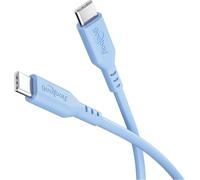 goobay Câble USB-C vers USB-C en silicone 1,5 m, bleu - Charge rapide 60 W PD, transfert de données 480 Mbit/s, flexible, anti-emmêlement, pour smartphones, ordinateurs portables, consoles, etc.