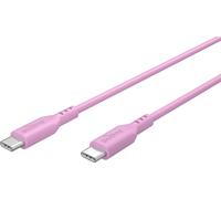 Goobay Câble USB-C vers USB-C en silicone 1,5 m - Rose