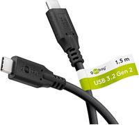 goobay Câble USB C vers USB C, USB 3.2 Gen2, 10 Gbit/s/100 W, câble de données USB type C avec Power Delivery PD, charge rapide pour téléphones portables, tablettes, station d'accueil, 1,5 m, 74201