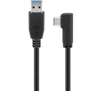 goobay - Câble USB - USB type A (M) pour 24 pin USB-C (M) incliné - USB 3.0 - 1 m - rond - noir