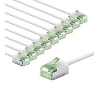 goobay Câbles réseau CAT 8.1, lot de 10 / câbles patch blindés, ultra-flexibles, câbles Ethernet U/FTP/CU, PiMF, LSZH/Cat 8.1 avec 10 Gbits/blanc / 10 x 1 m, 79500