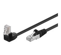Goobay 94188 CAT 5e Câble de Liaison 1x 90° Coudé, F/UTP, Noir, 2 m Longueur