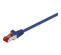 Goobay CAT 6 Câble de Liaison, S/FTP (PiMF), Bleu, 0.15m Longueur