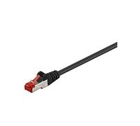 goobay CAT 6 Câble de Liaison, S/FTP (PiMF), Noir, 0.15m Longueur