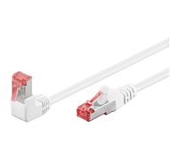 goobay Câble Patch Cat 6 Haut débit Fiche 90° Câble réseau Ethernet, PlayStation, Xbox, DSL, PimF, connecteur RJ45, Blanc, 1 m 51550