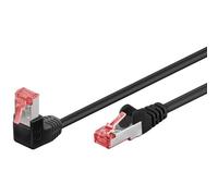 Goobay CAT 6 Câble Patch 1x 90° Coudé, S/FTP (PiMF), noir, 1 m CU LSZH