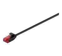 Goobay - Cat 6 Câble Patch Fin, U/utp, Noir, Conducteur En Cuivre (cu). Longueur De Câble 0.25 M