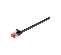 Goobay 94237 CAT 6 Câble de Liaison Plat, U/FTP, Noir, 10 m Longueur