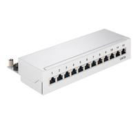 Goobay - Cat 6 Panneau De Brassége Mini/bureau, 12 Ports (1 U), Stp Schermato, Gris. Version Couleur Gris