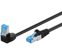 goobay Cat 6A Câble Patch, Haut débit, connecteur 90 degrés, câble réseau, Ethernet, PlayStation, Xbox, DSL, PimF, connecteur RJ45, Noir, 3 mètres 51559