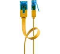 Goobay CAT 6A Câble Patch Plat, U/UTP, jaune conducteur en cuivre (CU) 2m