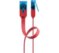 Goobay CAT 6A Câble Patch Plat, U/UTP, rouge 2m conducteur en cuivre (CU)