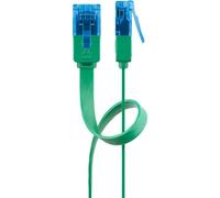 Goobay CAT 6A Câble Patch Plat, U/UTP, Vert 2m conducteur en cuivre (CU)