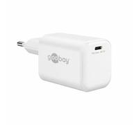 goobay Chargeur GaN USB-C 65 W, Bloc d'alimentation USB-C 65 W et Chargeur Rapide pour Ordinateur Portable, MacBook Pro, iPhone, iPad, Adaptateur de Charge Galaxy, connecteur USB-C, Blanc - 79156