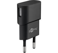 goobay Chargeur mural universel 5V 1A / 5W avec 1 port USB - Port USB compatible avec tous les types de gadgets et smartphones Noir - 44947