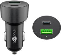 Goobay Chargeur rapide de voiture Dual-USB USB-C PD, 48W, Power Delivery, QuickCharge, 12 - 24V