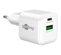goobay Chargeur rapide double USB-C PD 20 W GaN Nano