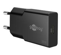 Goobay Chargeur USB-C 30W GaN 75735 – Compact ultra-plat, Power Delivery – Noir