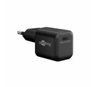 goobay Chargeur USB-C 20 W, Bloc d'alimentation USB-C 20 W et Chargeur Rapide pour Smartphone, Tablette, iPhone, Pro Max, iPad, Adaptateur de Charge PD 3.0, connecteur USB-C, Adaptateur, Noir - 79150