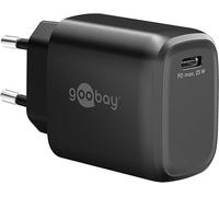 goobay Chargeur USB-C 25W avec Power Delivery (PD) - GaN Chargeur Rapide Compact 1 Port pour iPhone, Samsung Galaxy, iPad et Plus - Noir 79622
