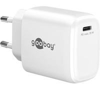 goobay Chargeur USB-C 25W avec Power Delivery (PD) - GaN Chargeur Rapide Compact 1 Port pour iPhone, Samsung Galaxy, iPad et Plus - Blanc 79623