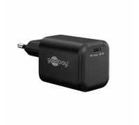 Goobay Chargeur USB-C GaN 30 W, Bloc d'alimentation USB-C 30 W et Chargeur Rapide pour Smartphone, Tablette, iPhone, iPad, Galaxy, Adaptateur de Charge, connecteur USB-C, Adaptateur, Noir - 79152