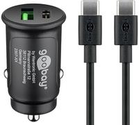 goobay - Compact 27 W Allume-Cigare USB C Distributeur / 12 V/Chargeur de Voiture Compact/Chargeur de Voiture USB C Power Delivery/Charge Rapide Comprend Un câble USB C, 72165