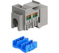 goobay Connecteur de câble LAN Keystone RJ45 RJ45 à couplage - Module UTP mince et court, 16,5 mm de large, montage LSA sans outil, CAT 6A, compatible PoE+, Ethernet 10-Gigabit / 500 MHz