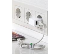 goobay Cordon de charge avec adaptateur blanc 1 m, 12 watts