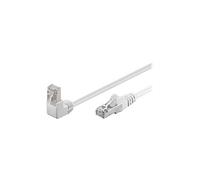 goobay - Cordon de raccordement - RJ-45 (M) pour RJ-45 (M) - 1 m - paire torsadée écrantée (F/UTP) - CAT 5e - connecteur à 90°, moulé, sans crochet -