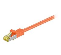 goobay - Cordon de raccordement - RJ-45 (M) pour RJ-45 (M) - 1 m - SFTP, PiMF - CAT 7 - sans halogène, moulé, sans crochet - orange