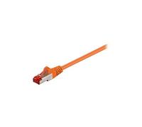 goobay - Cordon de raccordement - RJ-45 (M) pour RJ-45 (M) - 15 m - SFTP, PiMF - CAT 6 - sans halogène, moulé, sans crochet - orange