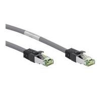 goobay Cordon de raccordement RJ-45 (M) pour RJ-45 (M) 15 m SFTP, PiMF CAT 8.1 sans halogène, moulé, sans crochet, bloqué gris G