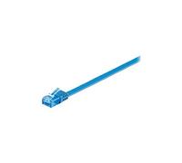 goobay - Cordon de raccordement - RJ-45 (M) pour RJ-45 (M) - 2 m - UTP - CAT 6a - moulé, plat - bleu