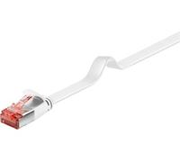 goobay - Cordon de raccordement - RJ-45 (M) pour RJ-45 (M) - 20 m - UTP - CAT 6a - moulé, plat - blanc