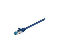 goobay - Cordon de raccordement - RJ-45 (M) pour RJ-45 (M) - 25 cm - SFTP, PiMF - CAT 6a - sans halogène, moulé, sans crochet - bleu