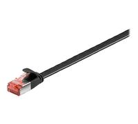 goobay - Cordon de raccordement - RJ-45 (M) pour RJ-45 (M) - 25 cm - U/FTP, PiMF - CAT 6 - plat - noir