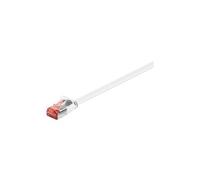 goobay - Cordon de raccordement - RJ-45 (M) pour RJ-45 (M) - 5 m - U / FTP (Paire torsadée blindée) - CAT 6 - moulé, sans crochet, plat - blanc