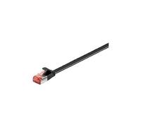 goobay - Cordon de raccordement - RJ-45 (M) pour RJ-45 (M) - 5 m - U/FTP, PiMF - CAT 6 - moulé, sans crochet, plat - noir