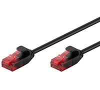 goobay - Cordon de raccordement - RJ-45 (M) pour RJ-45 (M) - 50 cm - UTP - CAT 6 - verrouillé, rond, sans crochet - noir