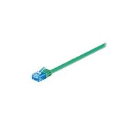 goobay - Cordon de raccordement - RJ-45 (M) pour RJ-45 (M) - 50 cm - UTP - CAT 6a - moulé, plat - vert