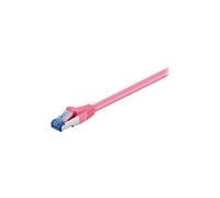 goobay - Cordon de raccordement - RJ-45 (M) pour RJ-45 (M) - 7.5 m - SFTP, PiMF - CAT 6a - sans halogène, moulé, sans crochet - magenta