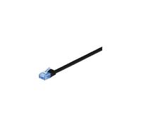 Goobay 96356 CAT 6 A U/UTP Câble de Liaison Plat, Noir, 7m Longueur