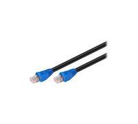 goobay - Cordon de raccordement - RJ-45 (M) pour RJ-45 (M) - 75 m - UTP - CAT 6 - rond, solide - noir