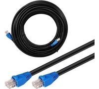 Goobay Câble réseau CAT6 94397 – extérieur, résistant à l'eau, anti-UV – noir/bleu 75 m