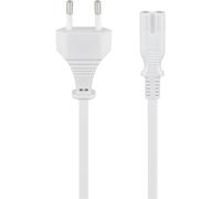 Goobay Cordon electrique Euro (Type C CEE 7/16) - Double jack C7 3 m Blanc