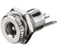 Goobay DC prise encastrée - broche 2,1 mm, version métallique avec cosses à souder