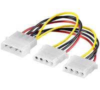 Goobay Dédoubleur d'alimentation en Y Molex mâle vers 2 Molex femelles 5,25 15 cm de long Lot de 3